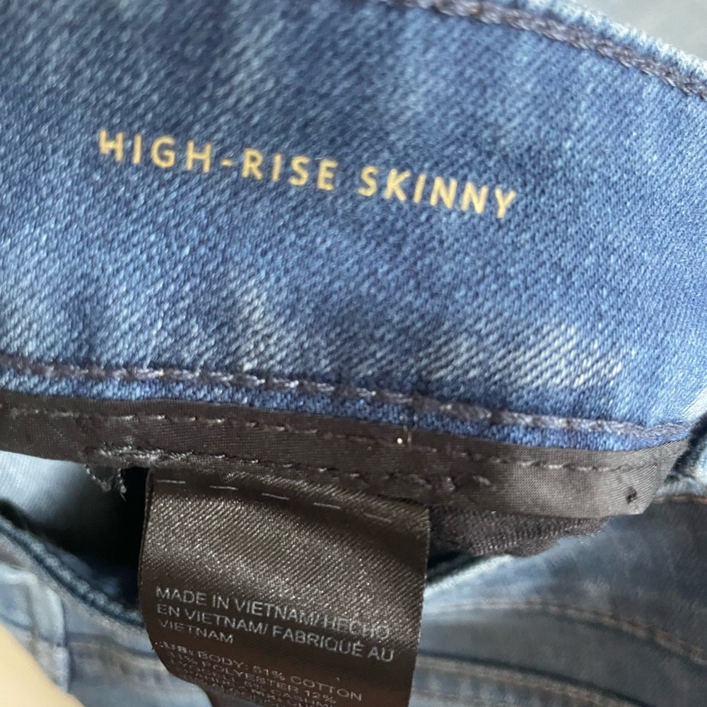 White House Black Market Cashmere Denim High Rise Skinny Jeans 4 Long - Picture 7 of 10